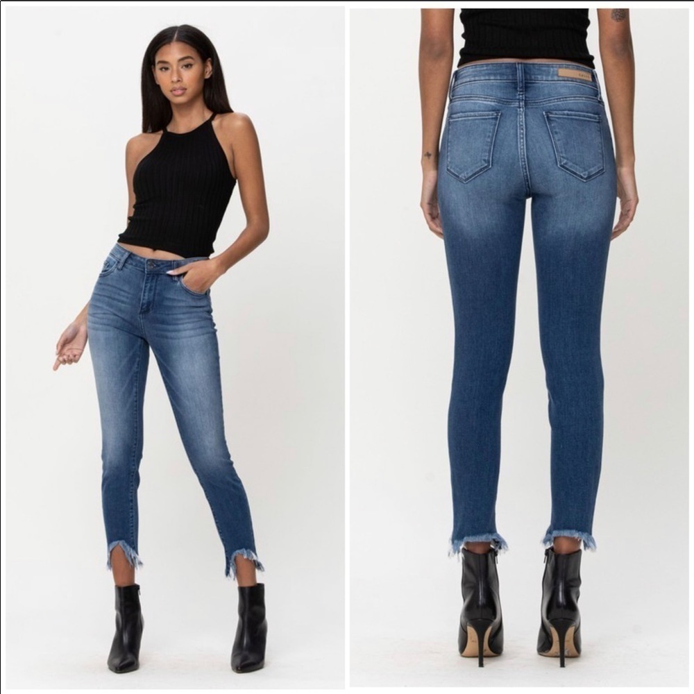Cello‎ JUNIORS MID RISE FRAY CROP SKINNY JEANS